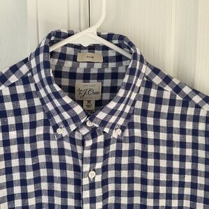 J Crew Irish Linen Men’s Shirt Size M Slim